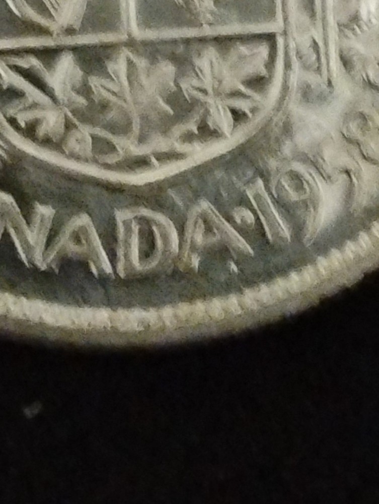 1958 Canadian 50 cent dot
