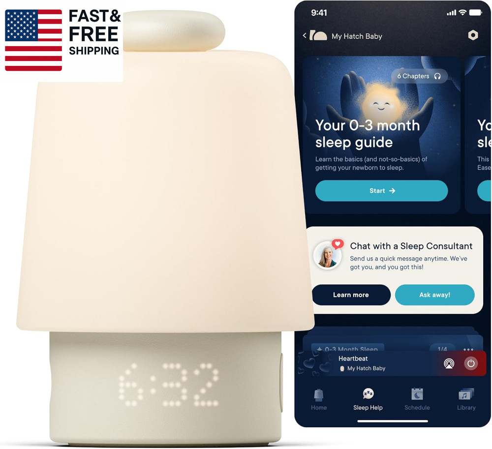Sound Machine, Night Light (Putty) | Sleep Support | Registry Essential, Routine