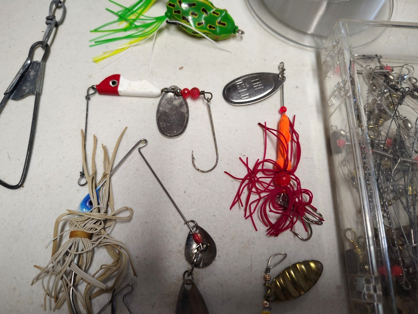 Fishing Supply Lot - Spinners, Line, Hooks, Bobbers, & More, New & Used (#2)