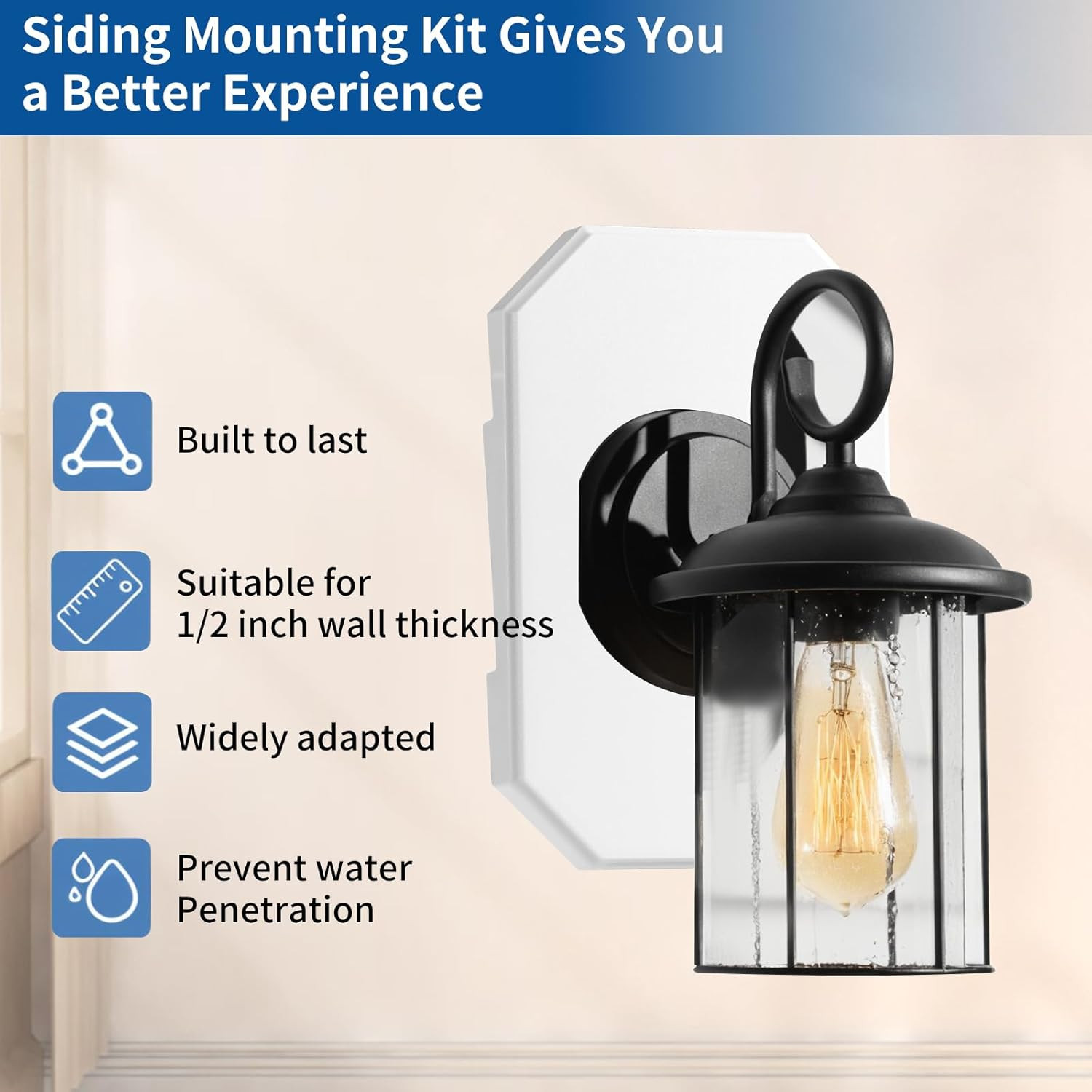 2 Pack Vinyl Siding Mounting Blocks, 8141DBL Vinyl Siding Light Mounting Block w