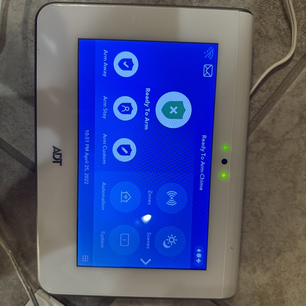 ADT Command Smart Security Panel Touchscreen Alarm Control White