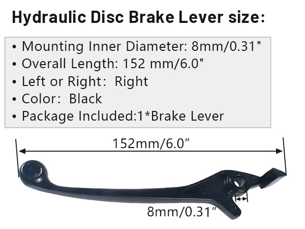 Right Disc Black Hydraulic Brake Lever for APOLLO Dirt Bikes Handle Front