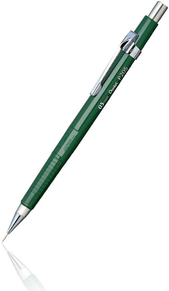 Pentel Sharp Mechanical Pencil, 0.5mm, Green Barrel, Each (P205D)