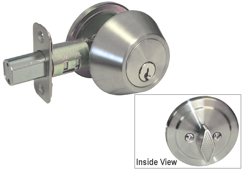 Deadbolt Single Cylinder Satin Nickel or Brushed Nickel Door Lock Knobs Locks