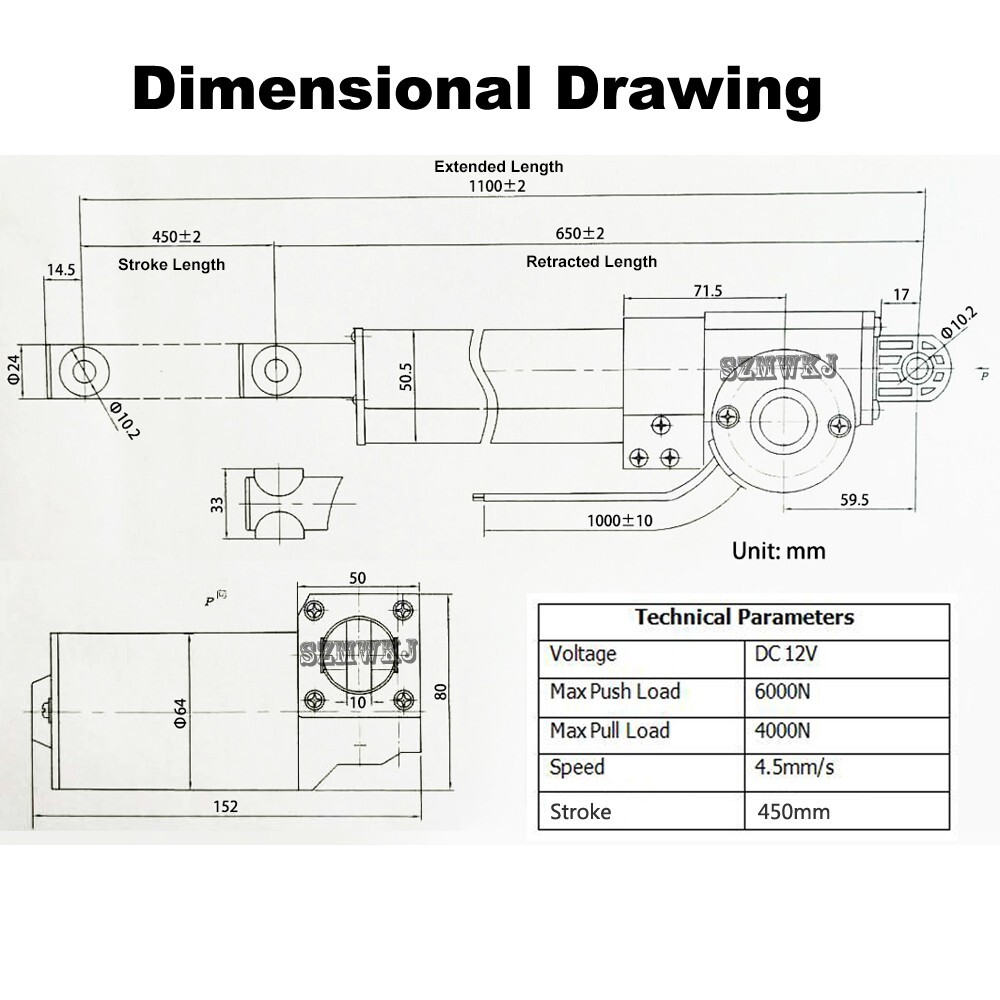6000N Single Axis Solar Tracker Controller W/ 18" Linear Actuator Anemometer Kit