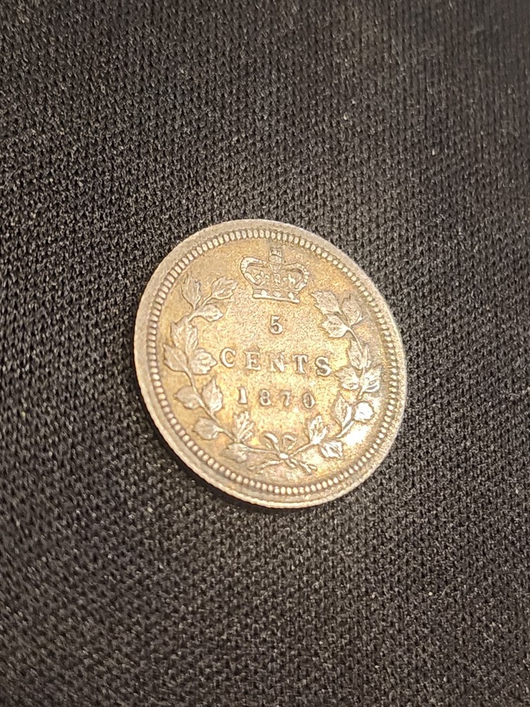 1870 Canada 5 Cents Silver Coin