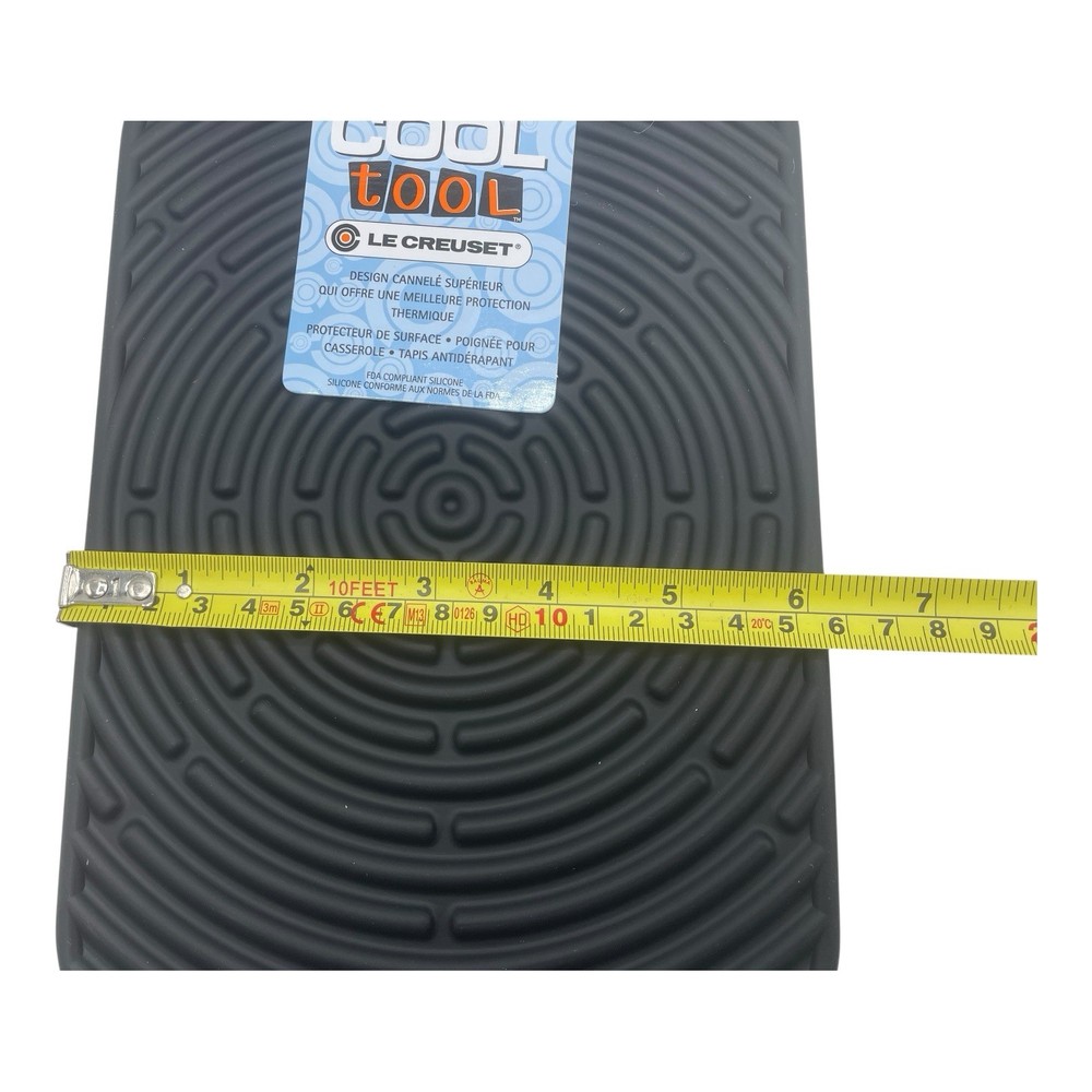 Le Creuset Black Silicone Trivet Mat Potholder Rectangular Hot Pad