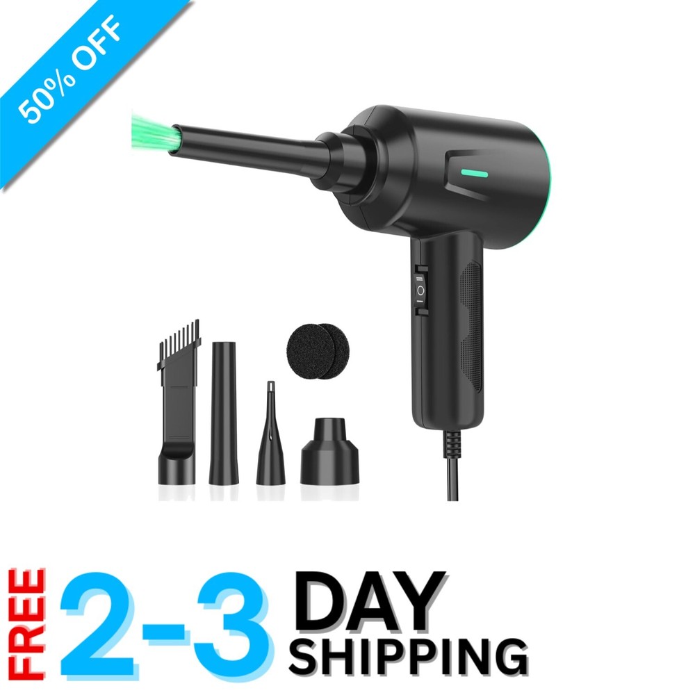 Versatile 2-Speed Electric Air Blower with Essential Accessories for Electronics