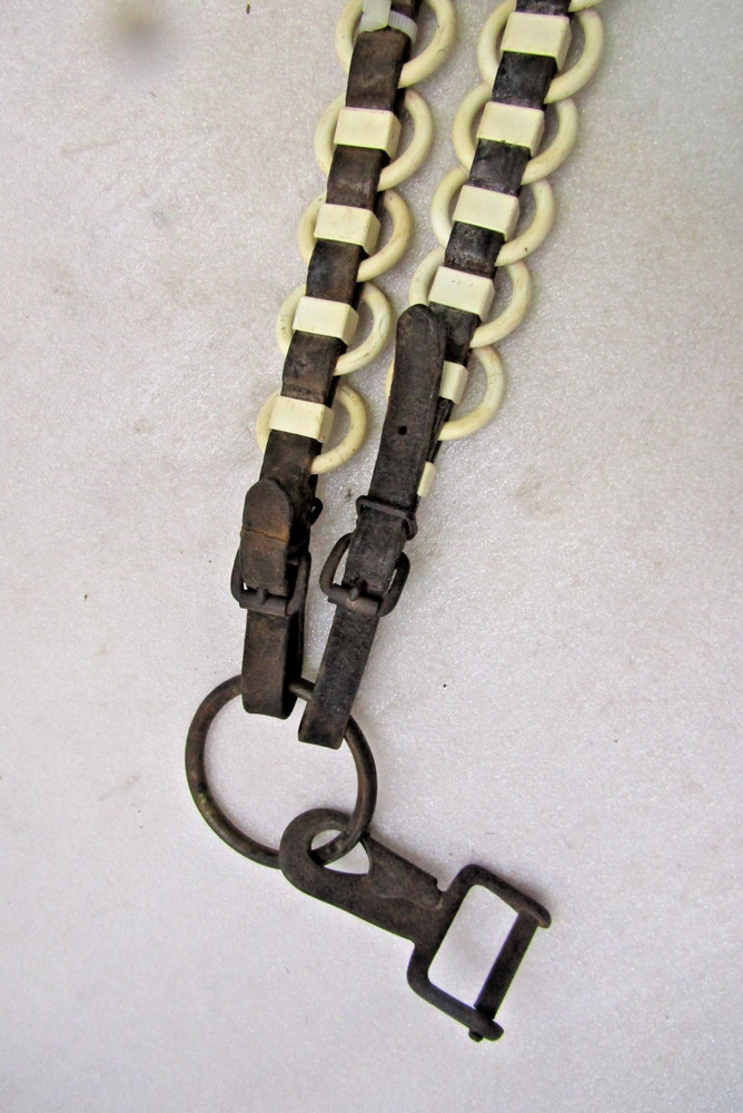 Celluloid harness spreaders & leather pieces