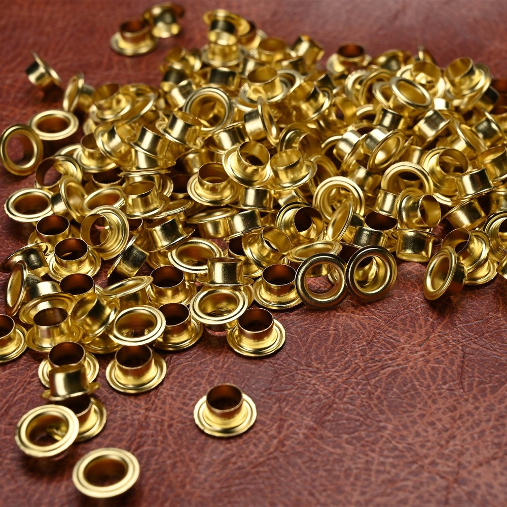 Yescom 500 sets Grommet Kit 7/32 inch Size #0 Solid Brass Eyelets Washers