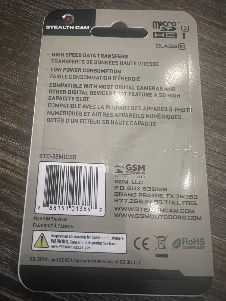 STEALTH CAM 32GB Micro SDHC Memory Card. 10 Speed Class.