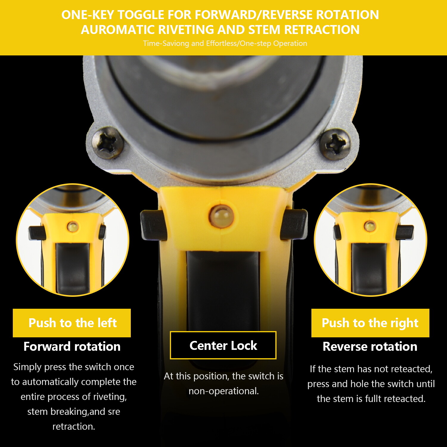 Cordless Brushless Rivet Gun for DeWalt 20V Battery,Electric Rivet Gun Tool Only