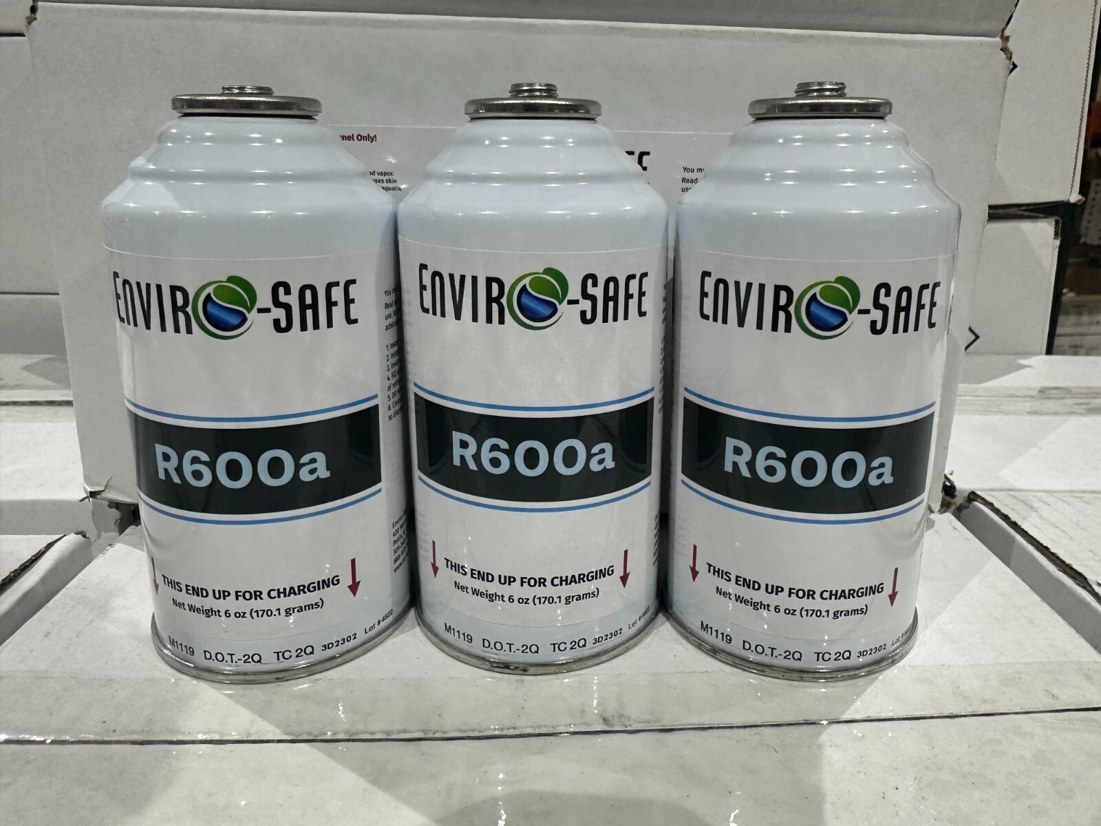 Enviro-Safe R-600a Refrigerant Inverted Piercing 6 oz 3 Cans #8070
