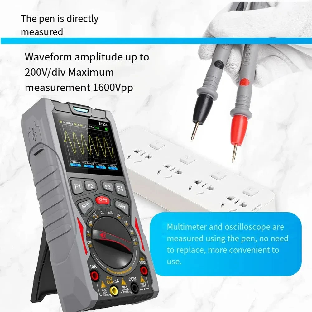 OOLTOP ET928 3-in-1 Handheld Oscilloscope Multimeter Signal Generator 12MHz 50Ms