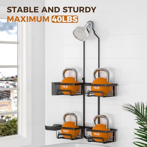 Shower Caddy Hanging for Handheld Showerheads Adjustable Split Shower Caddy,