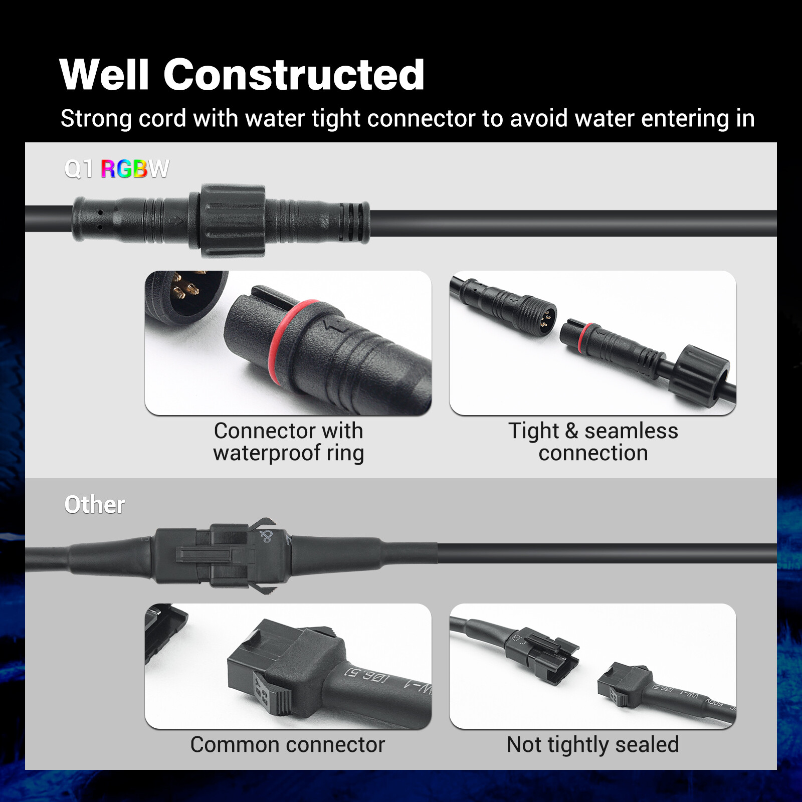 MICTUNING Q1 RGBW LED Rock Lights,12 Pods Underglow Neon Multicolor Lighting Kit