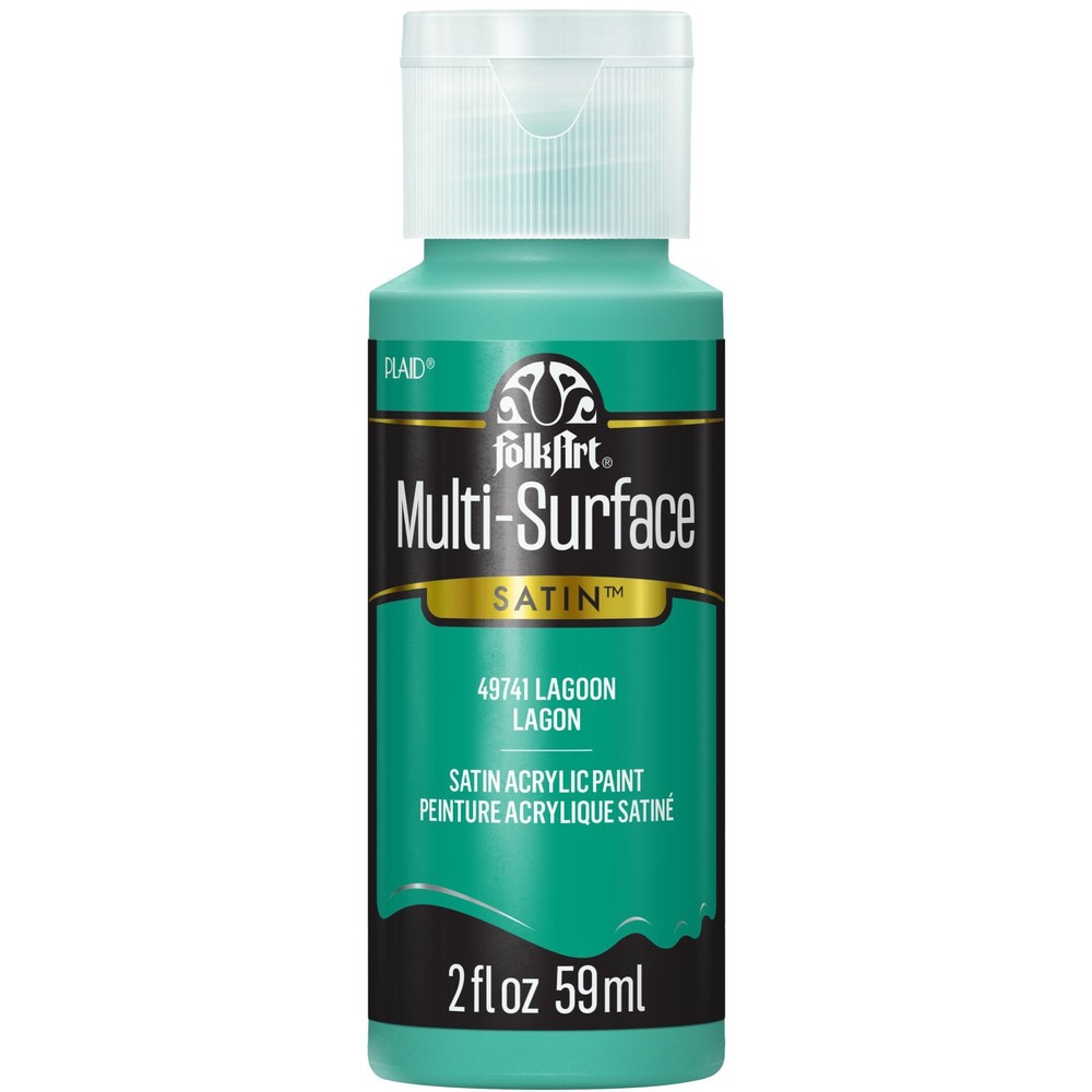 FolkArt Multi-Surface Satin Acrylic Paint 2oz-Lagoon - 3 Pack