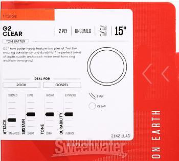 Evans G2 Clear Drumhead - 15"