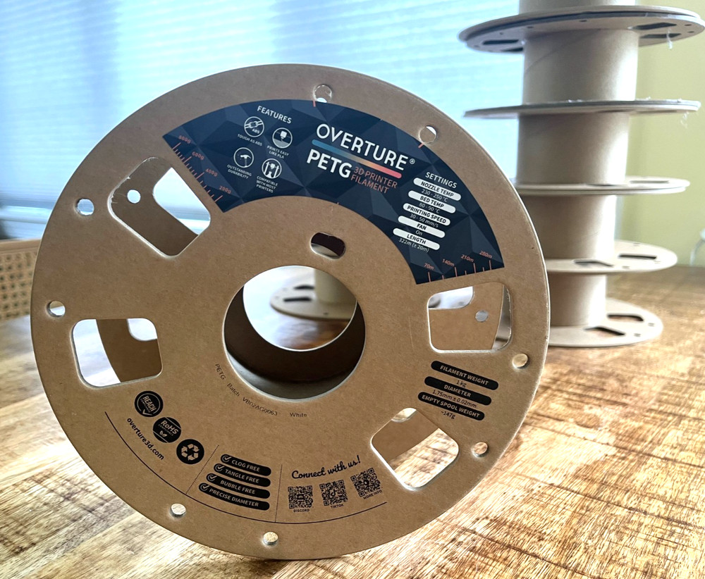 9 Empty 3D Filament Cardboard Light Brown Spools - 8" in diameter