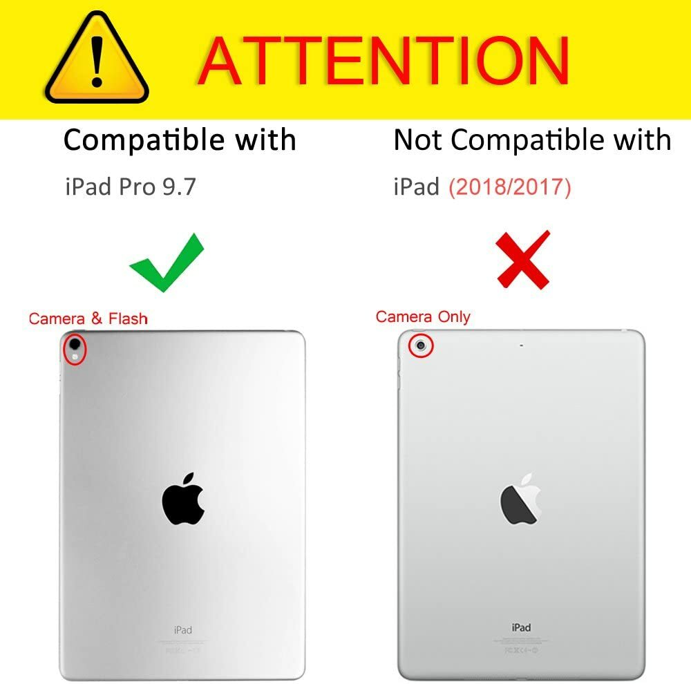 Case for iPad Pro 9.7 Inch 2016 Multi-Angle Viewing Folio Smart Stand Back Cover