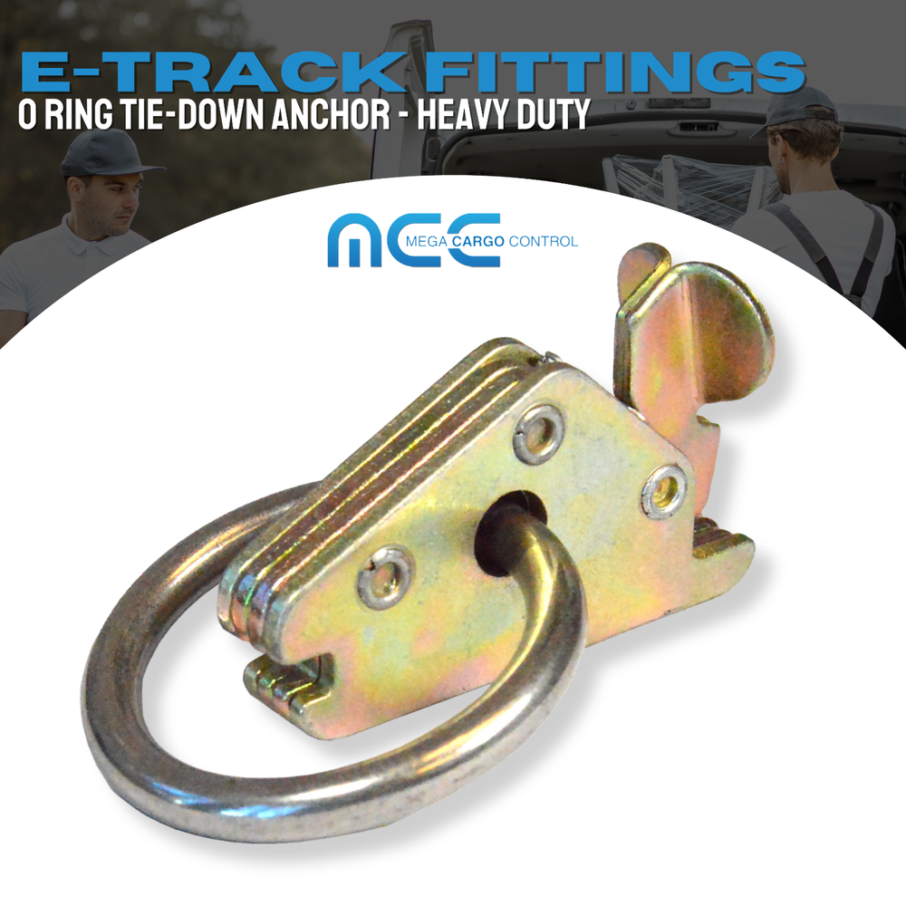 4 Pack Heavy Duty E Track 2" O Ring Fitting for Enclosed Trailer Tie Down Strap