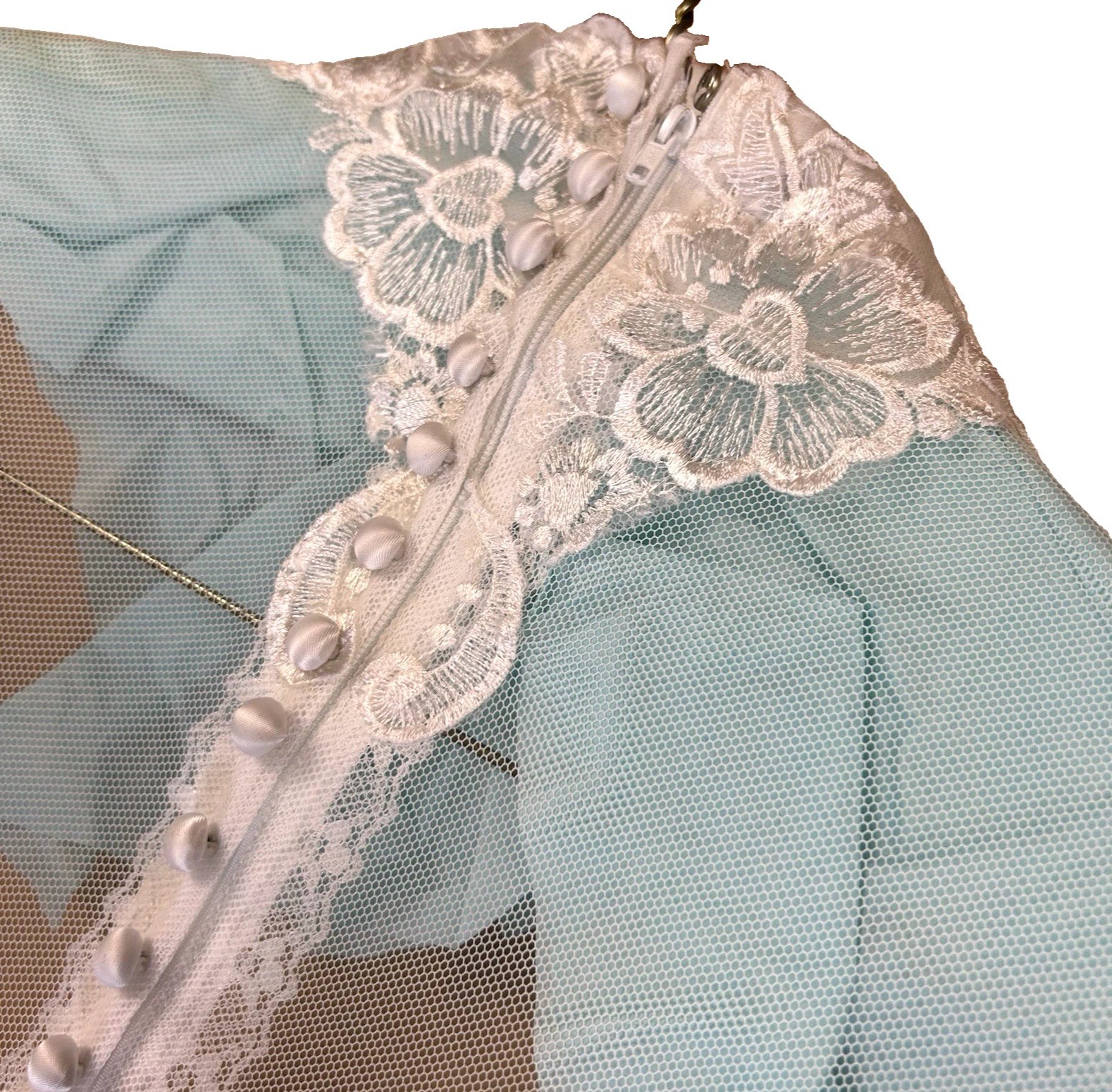 Lifetime of Loveliness Vintage 80s White Lace Long Sleeve Wedding Dress sz 10