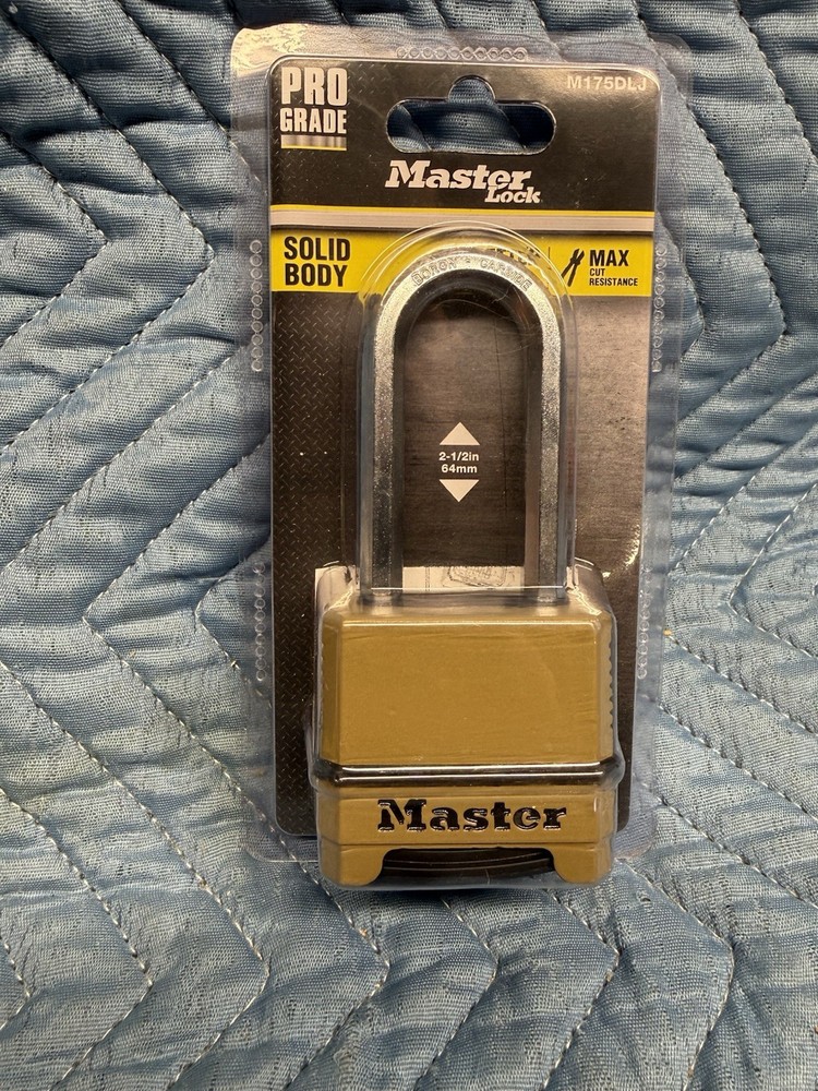 Master Lock M175DLJ Gold Combination Padlock Max Cut Resistance Set Your Code