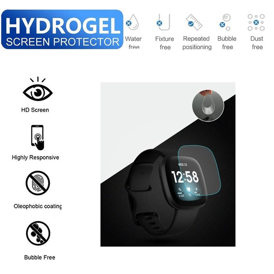2-Pack Screen Protector TPU Full Coverage Clear Film For Fitbit Versa 4 Watch