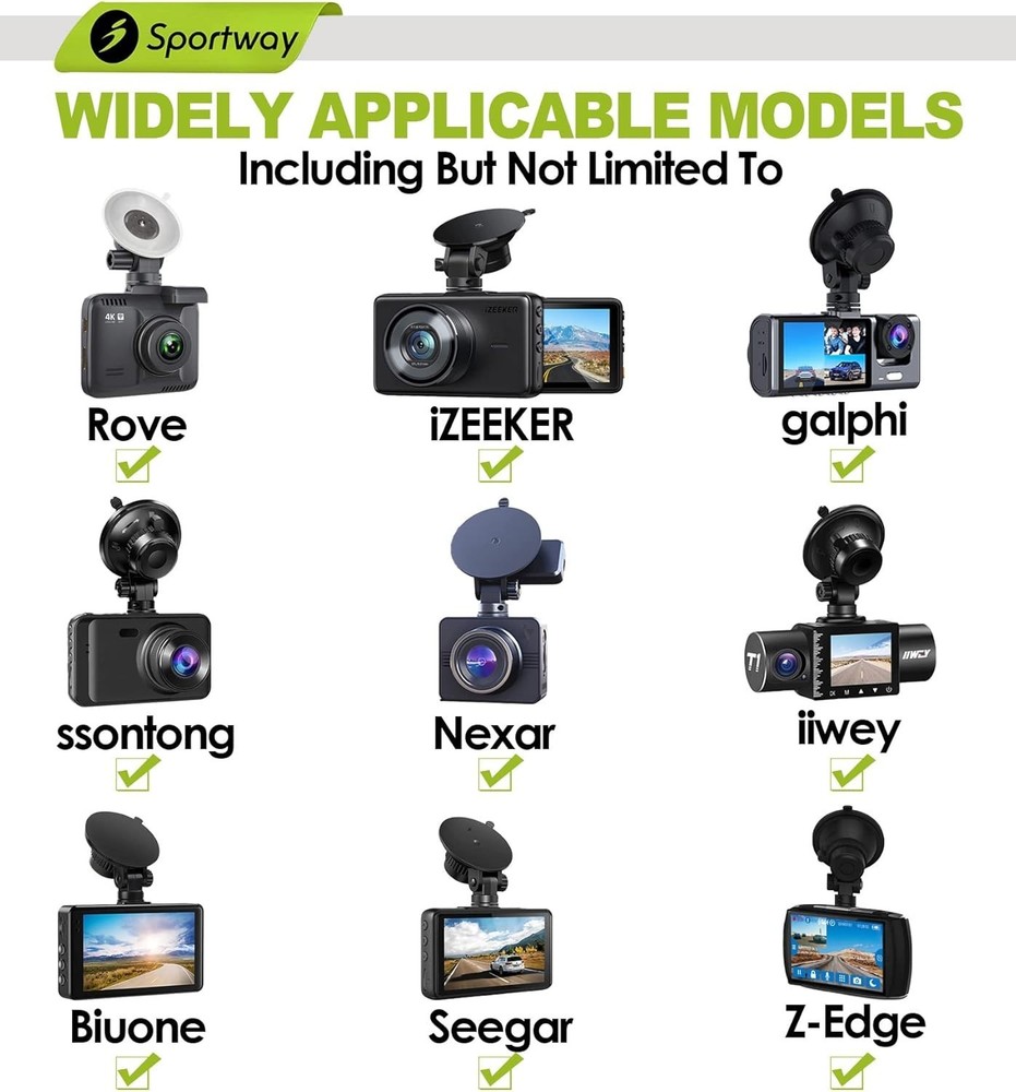 Compact Suction Cup Mount for Dash Cameras - Easy Install & Secure Hold