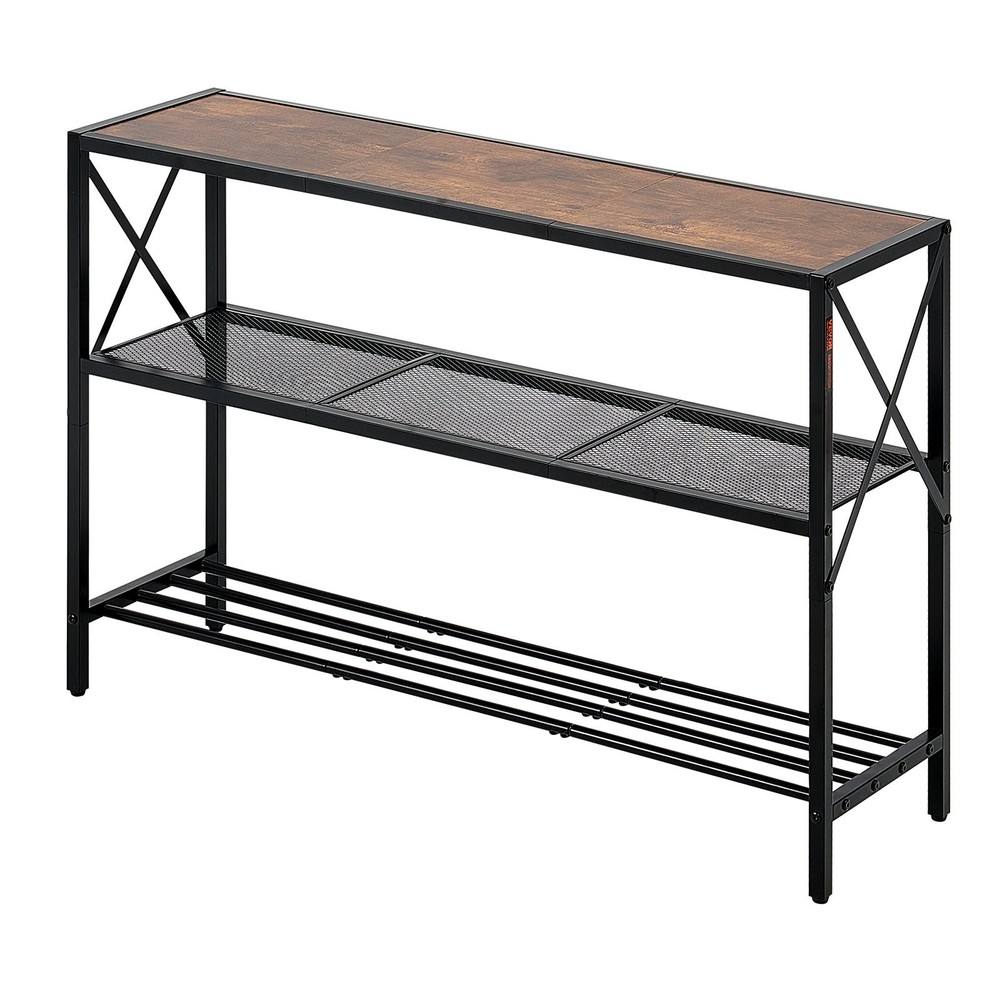 Narrow Console Sofa Table, 41.7 inches Behind Couch Table, 3-Tier Long Entryway