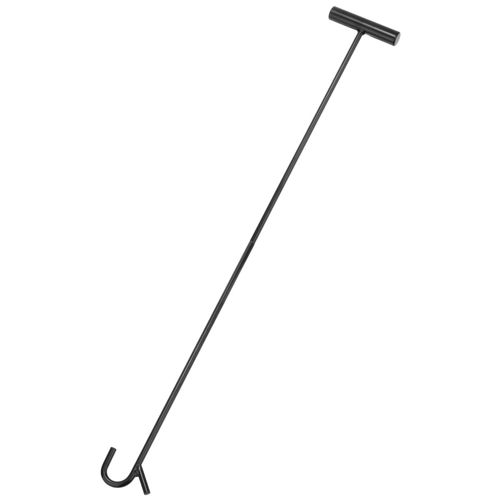 Wheel Pin Puller Hook 31.5" A3 Steel for Pulling Manhole Covers, Black