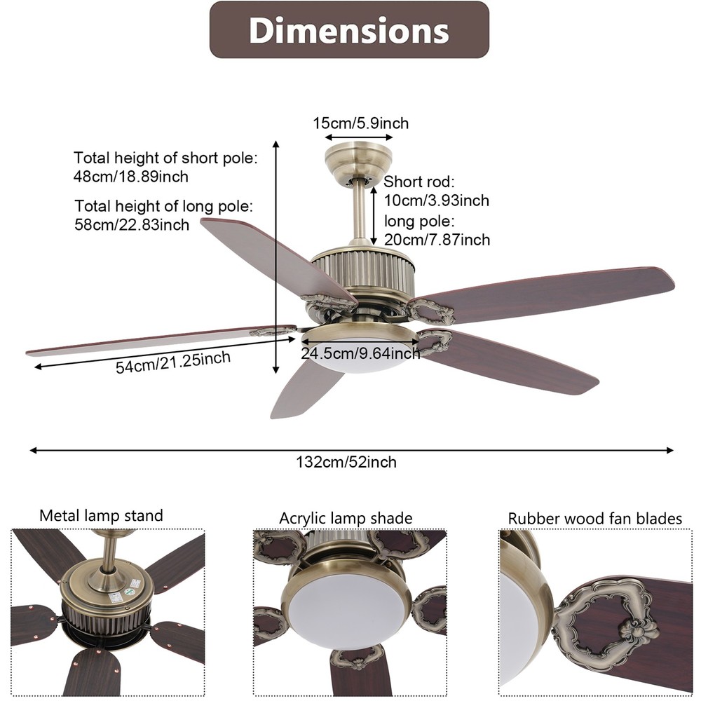 Ceiling Fan Light With Remote Control Modern Dimmable Led Ceiling Fan Light