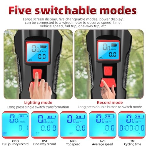 Super Bright 6-Bead LED Multi-Functional Waterproof Bicycle Light Set, USB