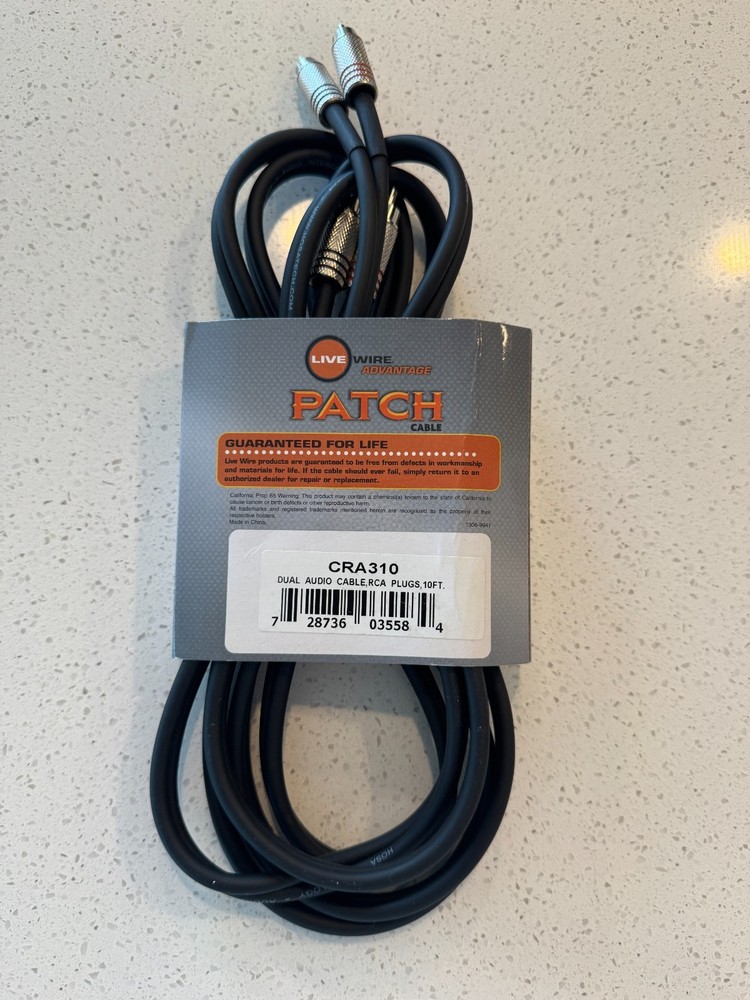 Livewire Advantage Dual RCA Cable 10ft