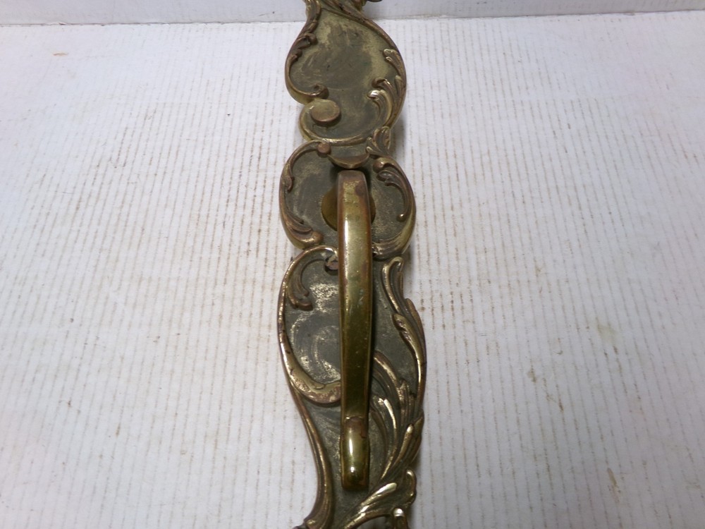 Vintage Ornate 19 1/2" Large Door Handle Pull Solid Brass