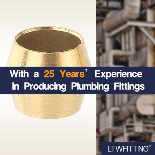 3/16-Inch Brass Compression Sleeves Ferrels,BRASS COMPRESSION FITTING(Pack of