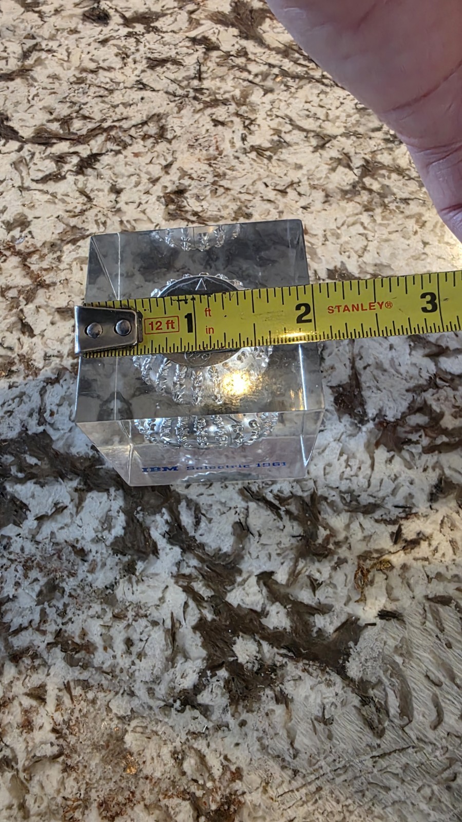 1961 IBM SELECTRIC TYPEFACE ADVERTISING LUCITE CUBE PAPERWEIGHT TYPEWRITER Rare