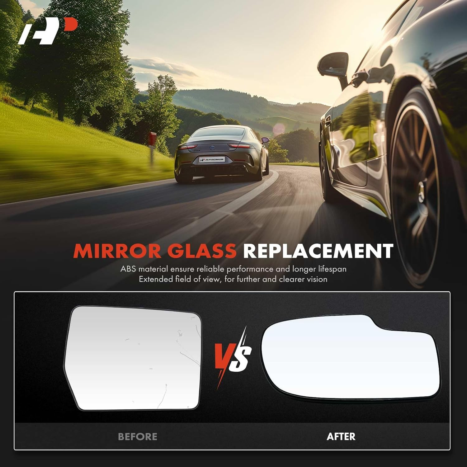 Right Heated Mirror Glass Passenger w/Backing Plate for Chevy GMC Cadillac