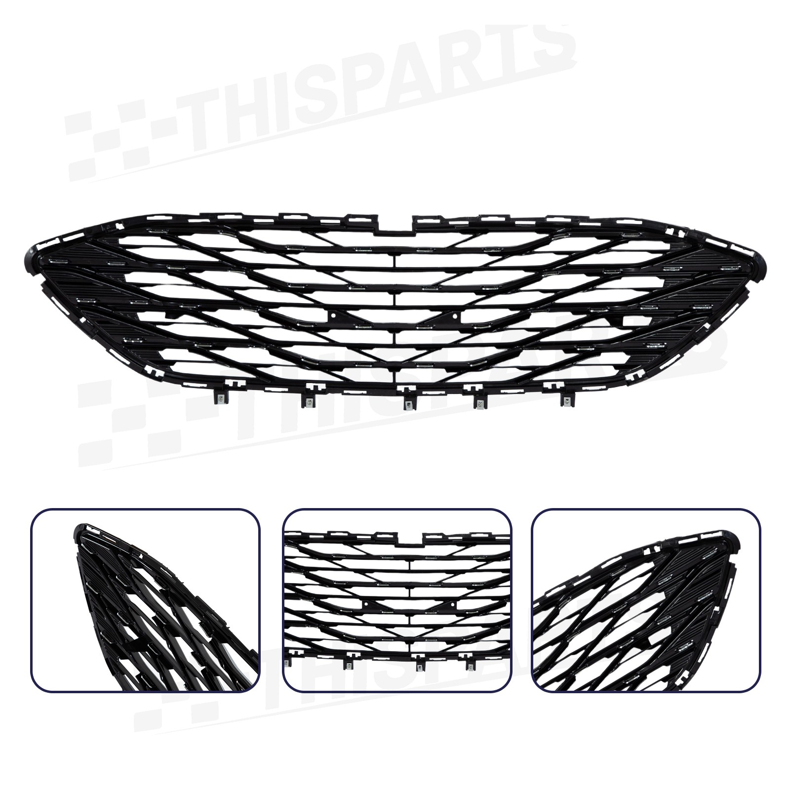 Front Upper Lower Bumper Grilles Valance Trim Bracket For 2019-2024 Chevy Malibu