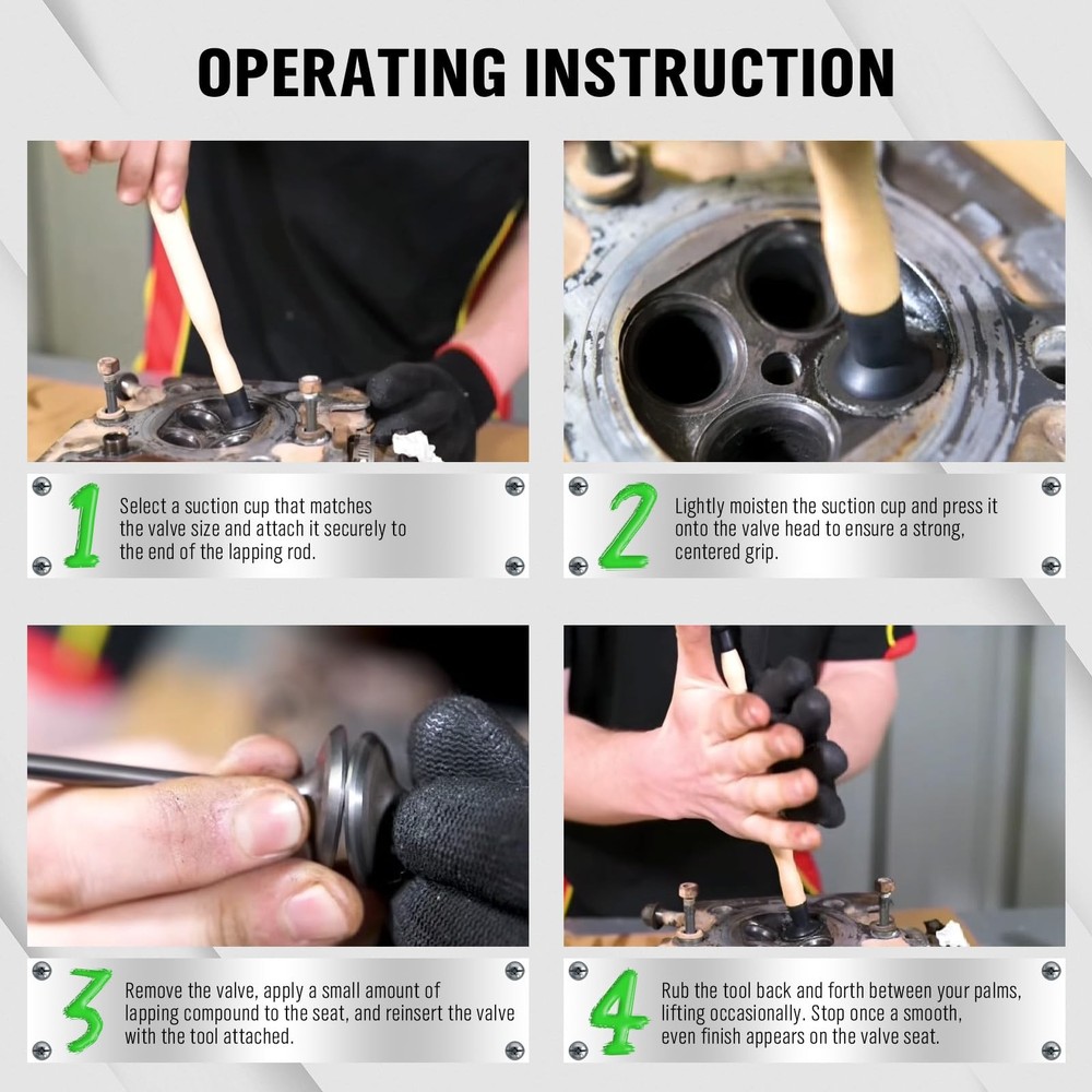 Valve Lapper Set with 4 Suction Plates for Engine Maintenance