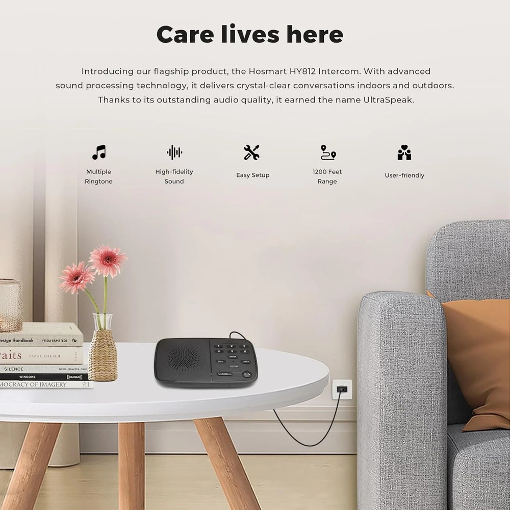 HO-Smart 2-Way Full Duplex Wireless Intercom 2-Set 1300ft EUC