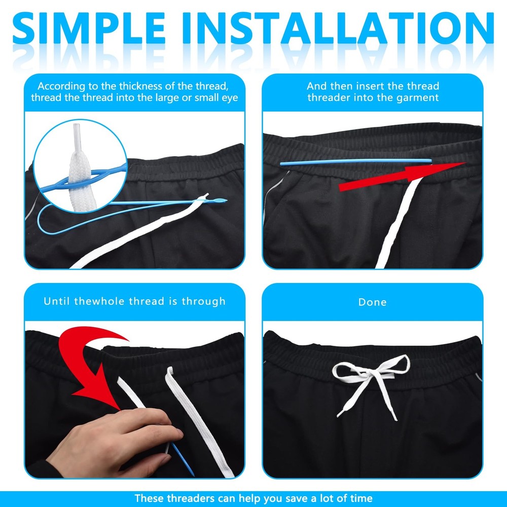 24Pcs Replacement Drawstring with Threaders for Sweatshirt Hoodie Strings Sho...