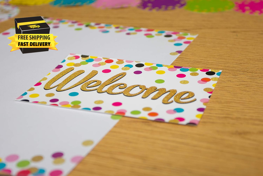 Confetti Welcome Postcards (8894) ⭐️⭐️⭐️⭐️⭐️