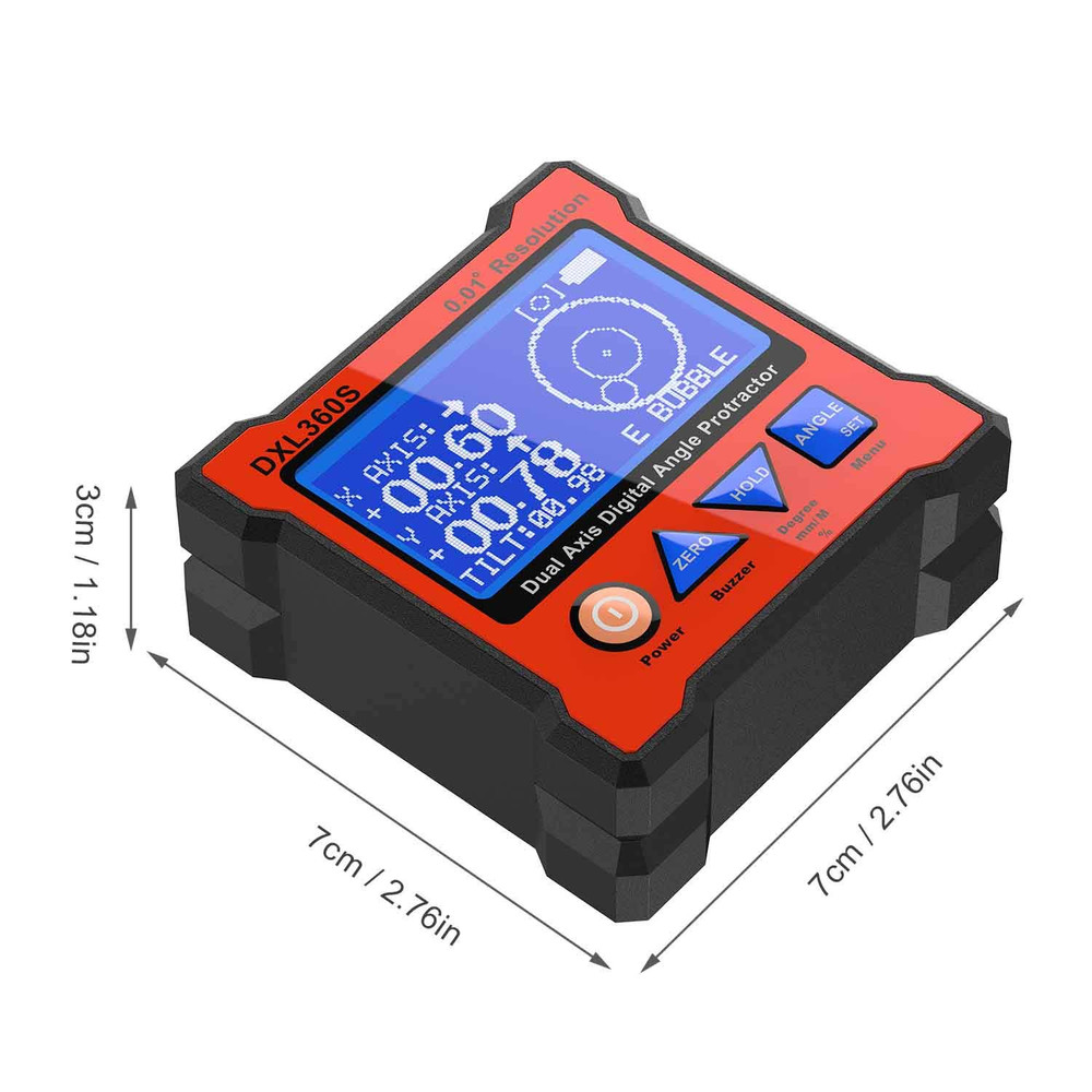 Dual Axis Digital Angle Protractor, Digital Level Angle Gauge GYRO + Gravity 2 i