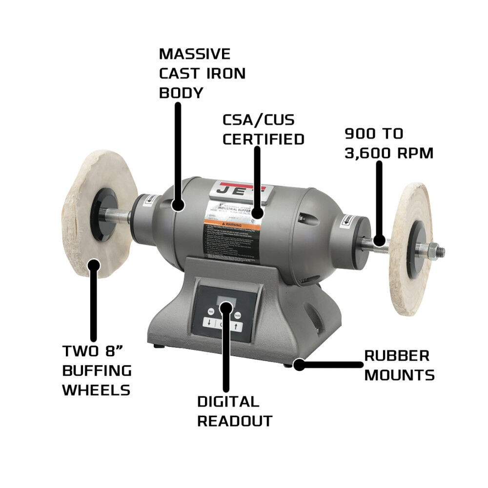 Jet Ibg-8Vsb 8 Inch Variable Speed Industrial Buffer
