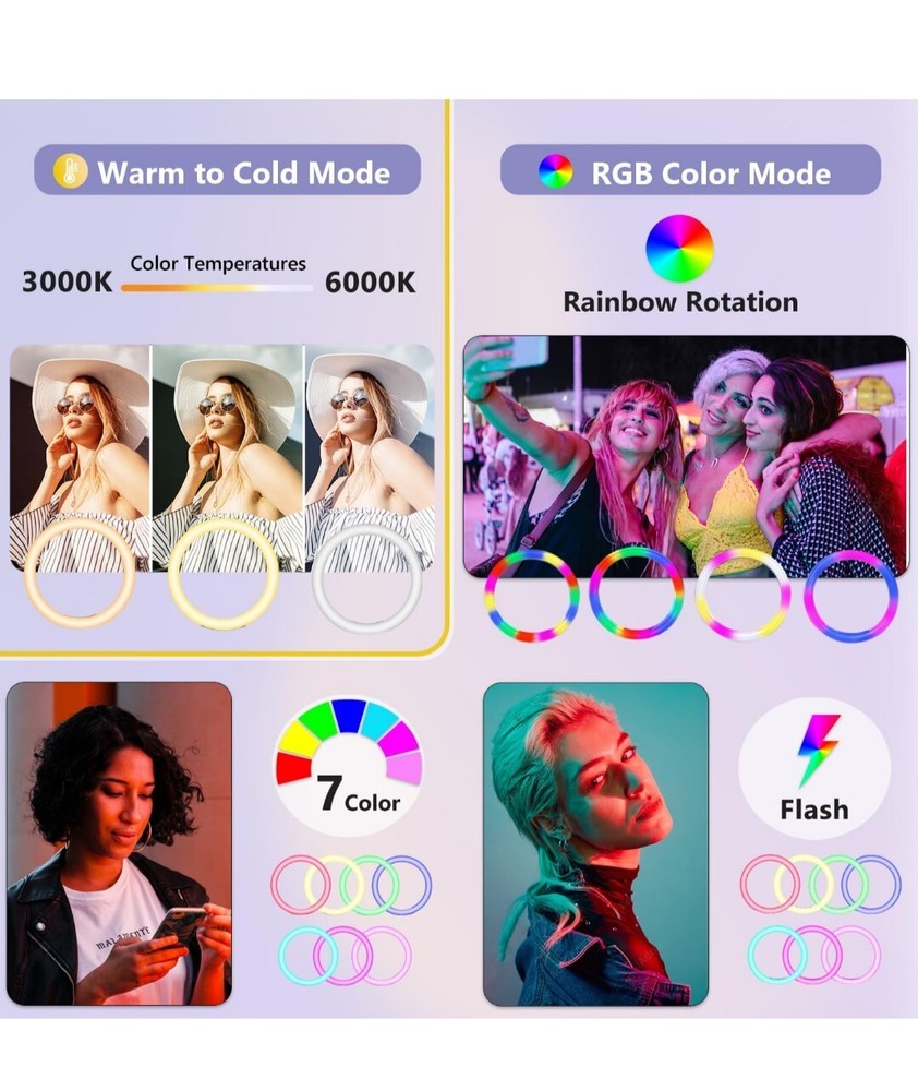 Ring Light, Professional Quality, Shutter Remote, 360 Adjustable