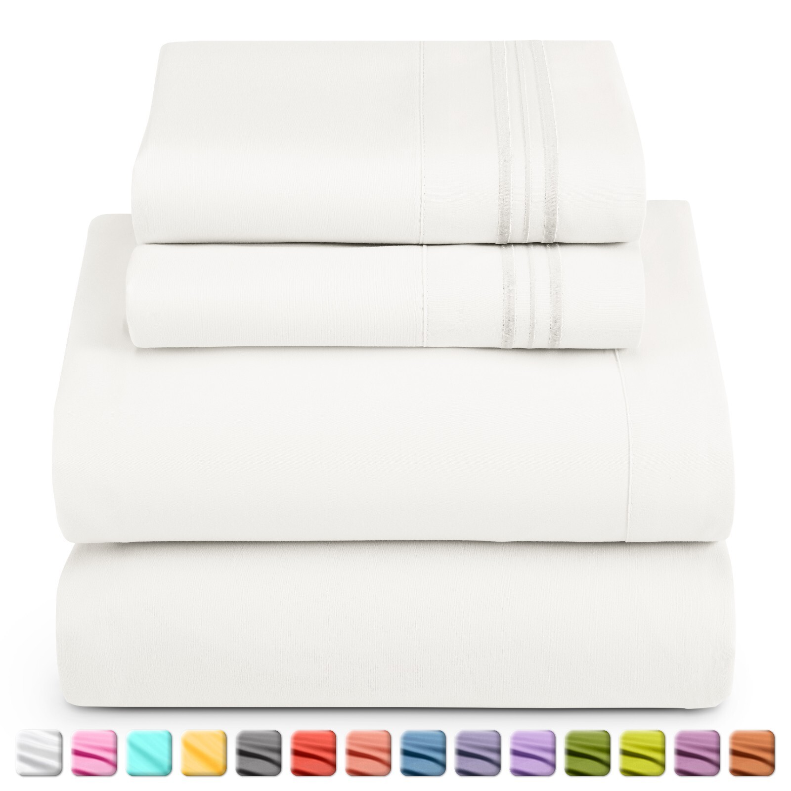 1800 Series 4 Piece Bed Sheets Set Hotel Luxury Ultra Soft Deep Pocket Sheet Set