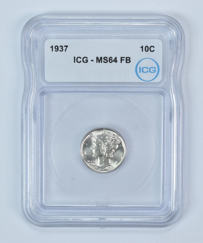 1937 Mercury Dime MS64 FB ICG