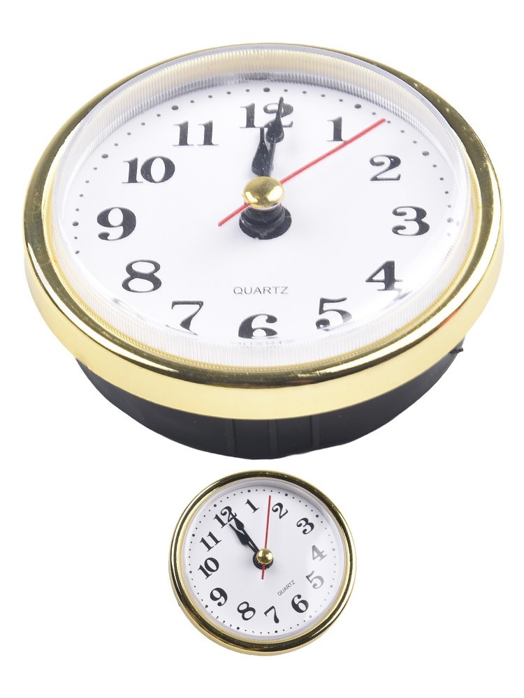 Reliable Timekeeping 65MM Quartz Clock Insert with Gold Arabic Numbers