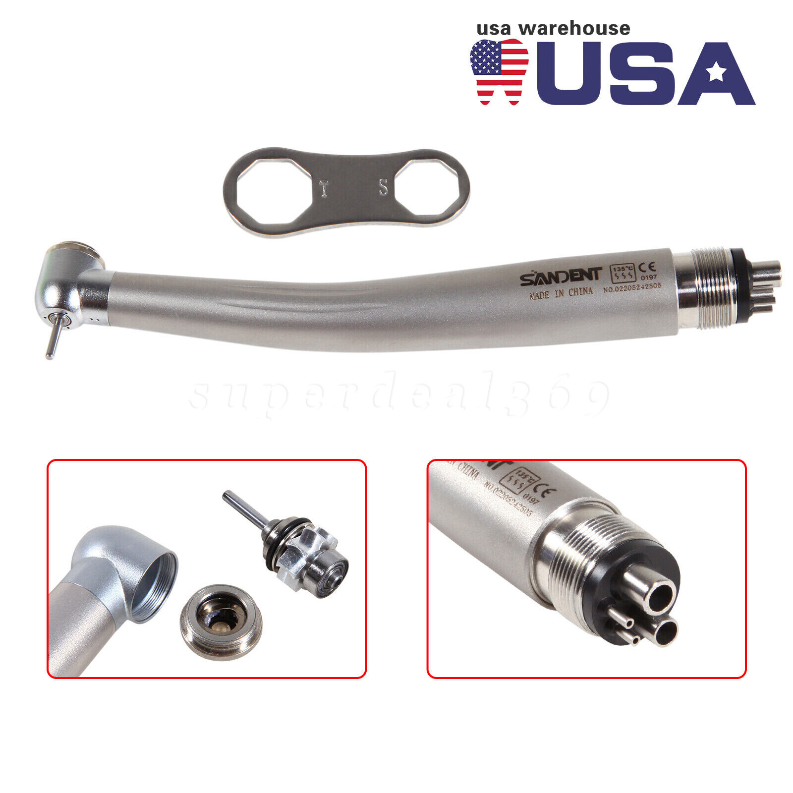 10* Dental High Speed Handpiece with LED/without LED Type Air Turbine 4 Holes